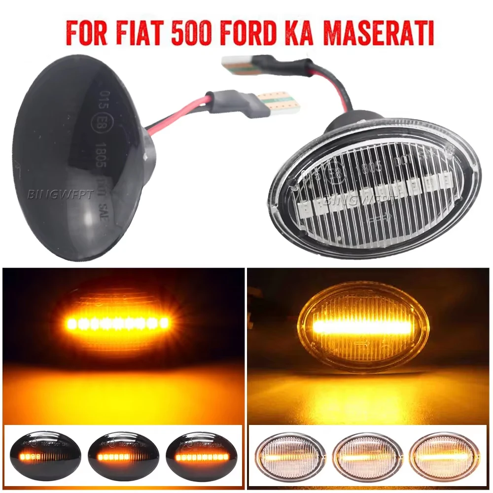 2PCS Side Marker Light Flashing For Abarth 500 595 695 LED Dynamic Turn Signal For FIAT 500 500C 500L