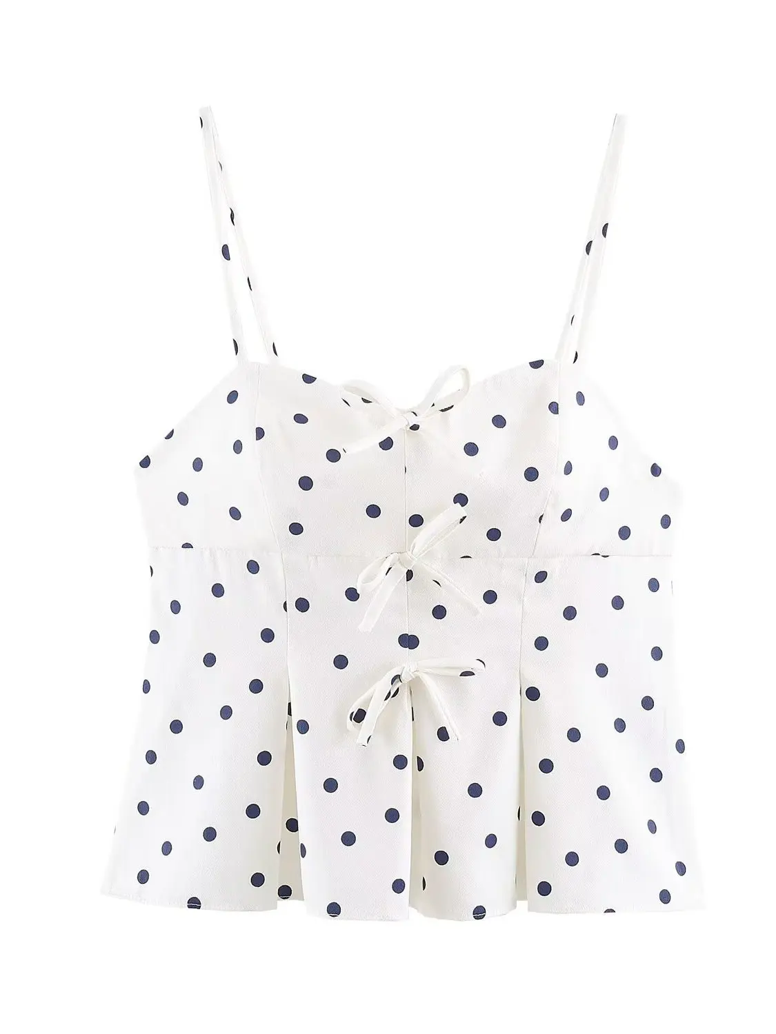 Summer New Women's Polka Dot Bucket Short Skirt Style Top And Water Bucket Pants Nine Points Fashionable Ladies' Outfits
