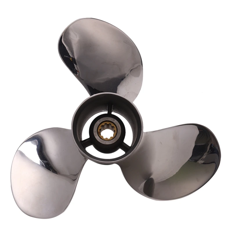 NEW-Boat Motor Stainless Steel Propeller 9 7/8X13-F For Yamaha 20HP 25HP 30HP Outboard Engine 9 7/8 X 13 -F 664-45949-02-00