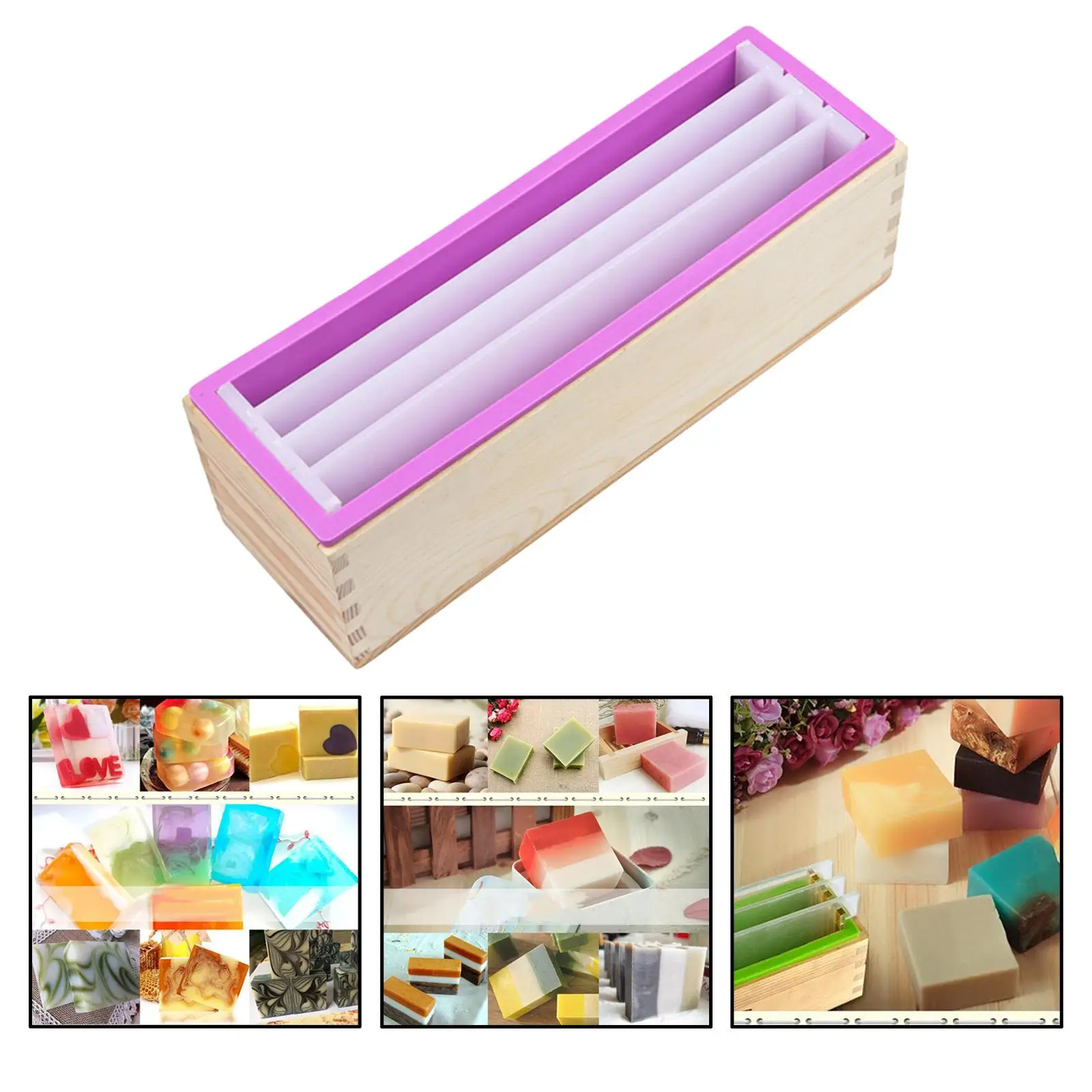 meriglare Silicone Mold with Separated Partition Soap Making Mould for Candle