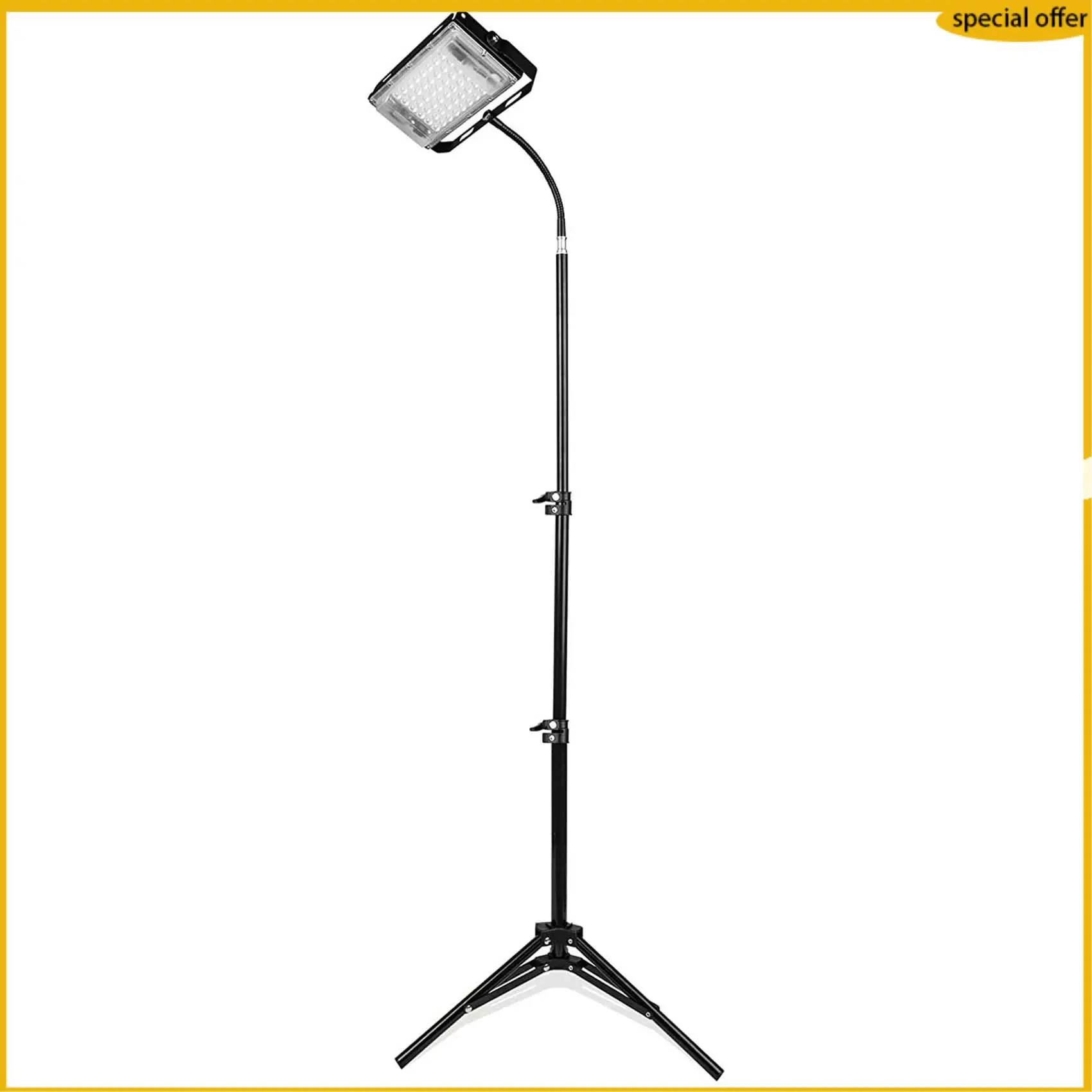 A50I Coltiva la luce con supporto, Luce per piante da pavimento a LED a spettro completo per piante da interno, Lampada per coltivazione con interruttore on/off Spina americana