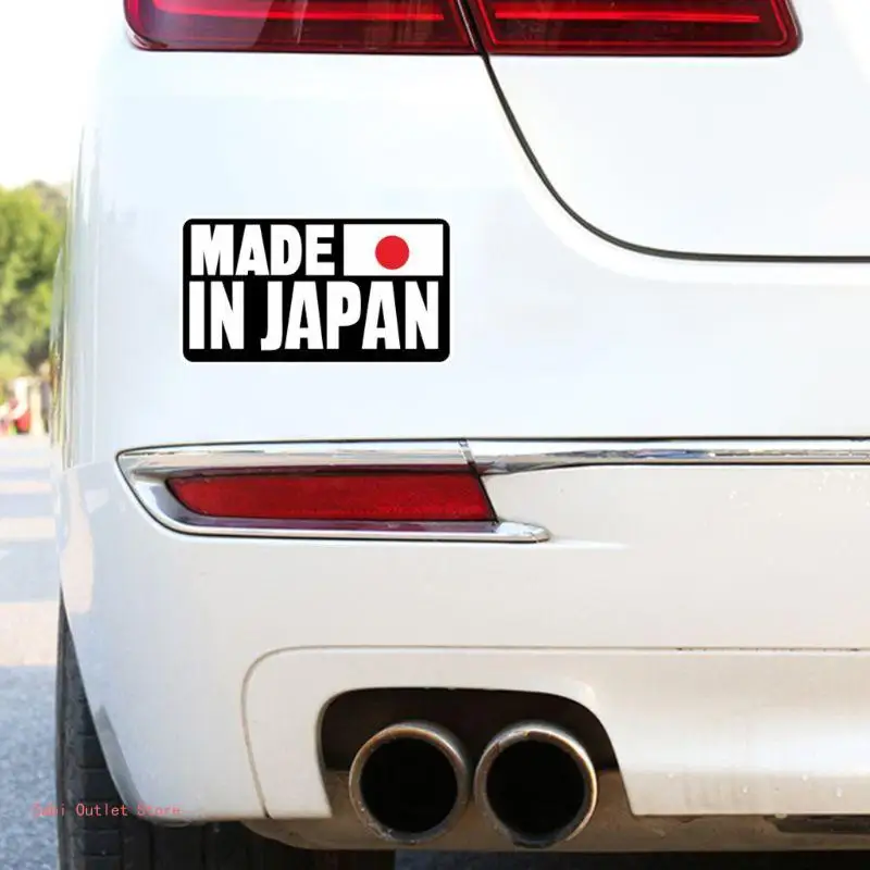 Diversión hecha en Japón texto pegatina reflectante para coche calcomanía protector solar impermeable