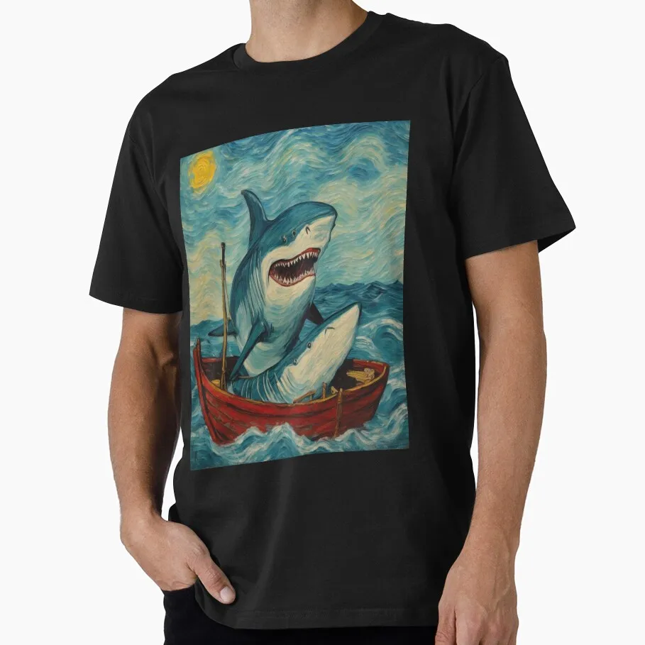 The Shark Nightmare Jaws Horror Movie Unisex T Shirt Retro Amity Island Great White Shark Graphic Tops Short Sleeve Streetwear