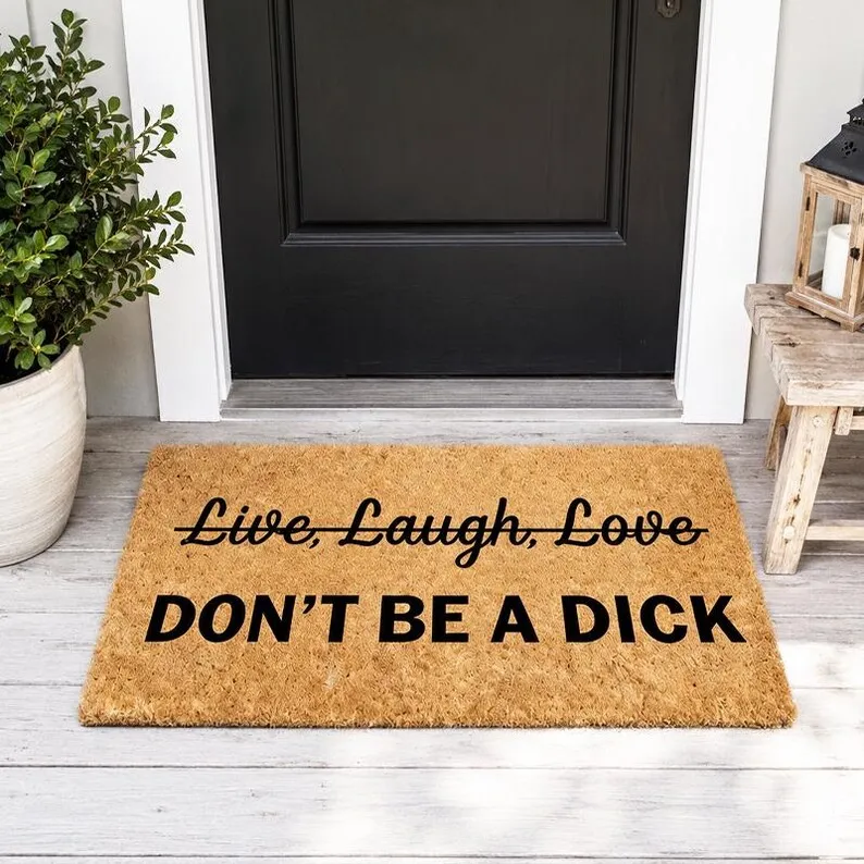 Customized Funny Contrast Live Laugh Love Coir Doormat Quirky Entryway Welcome Mat Humorous Contrast Coir Outdoor Decor Doormat