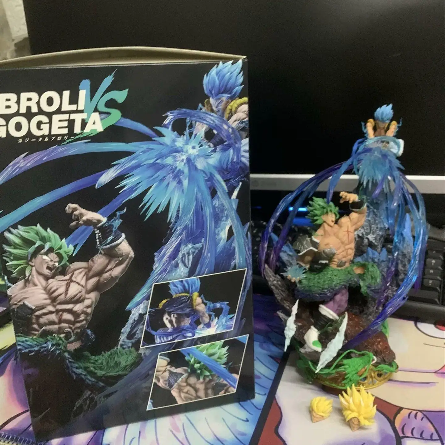 Dragon Ball Gk Resonance Cloud Brolli Vs Wujita Duel Anime Handmade Model Ornament Statue Gift Christmas Gift For Friends