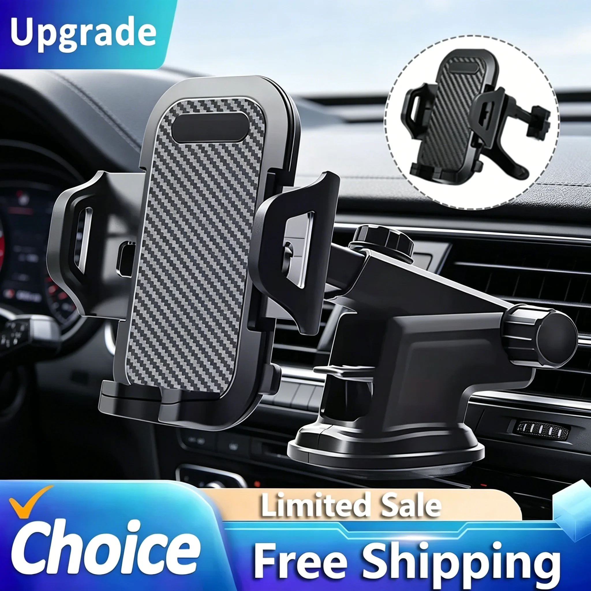 360° Rotatable Universal Car Phone Holder Windshield Suction Cup Air Vent Mount Stable Cell Phone GPS Bracket for Car Navigation