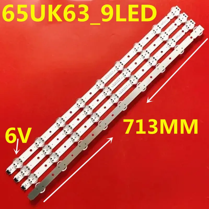 4PCS LED Strip 9Lamps For 65UK63 65UK6090PUA 65UK6200 65UK6300 6UK6320 65UK6340 65UK6350 65UK6400 65UK6470PLC  NC650DQG-ABGX1