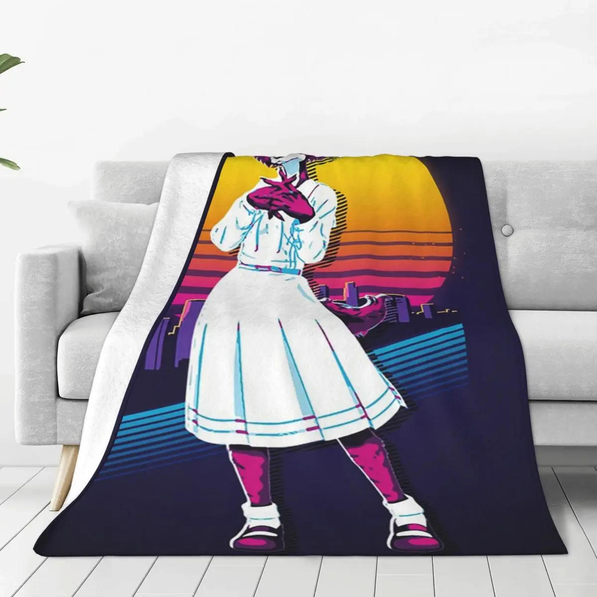 Juno - Beastars 80s Retro Blankets Soft Warm Flannel Throw Blanket Bedding for Bed Living room Picnic Travel Home Sofa