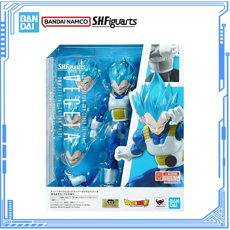 Bandai Genuine Dragon Ball Model Kit SHF Vegeta Unwavering Saiyan Pride Anime Action Figure Collection Model Boys Toys Gifts