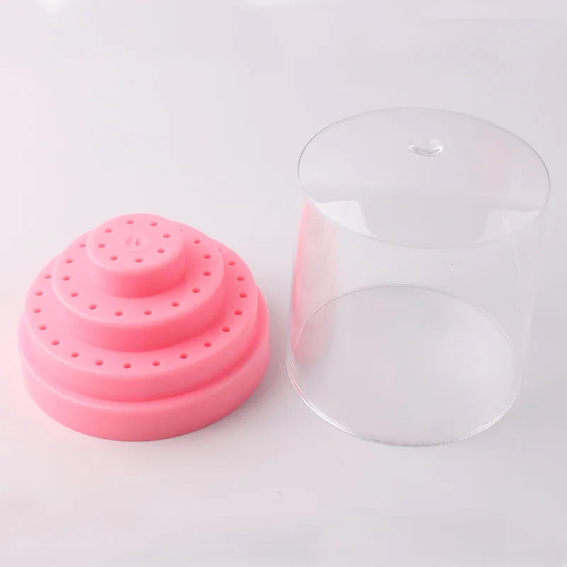 48 buracos caixa de broca do prego titular lixa cabeça expositor rack armazenamento fresa para manicure ferramenta e acessório