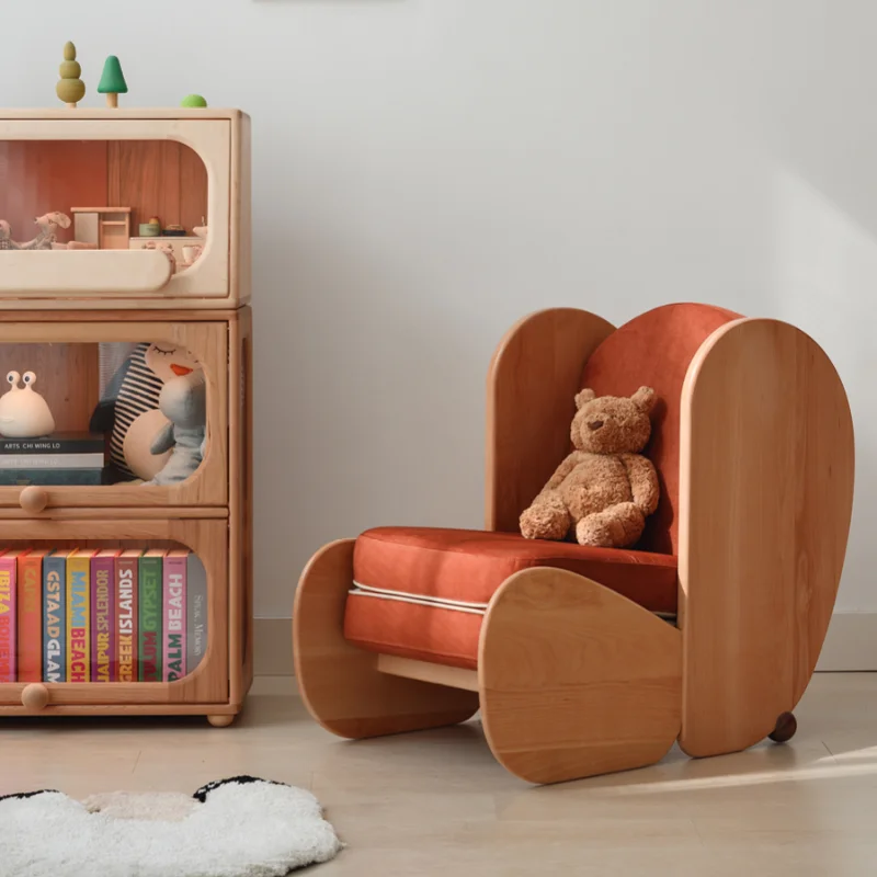 Archimedes-sofá de lectura para niños, mecedora esquinera de madera maciza para dormir, sofá para bebé