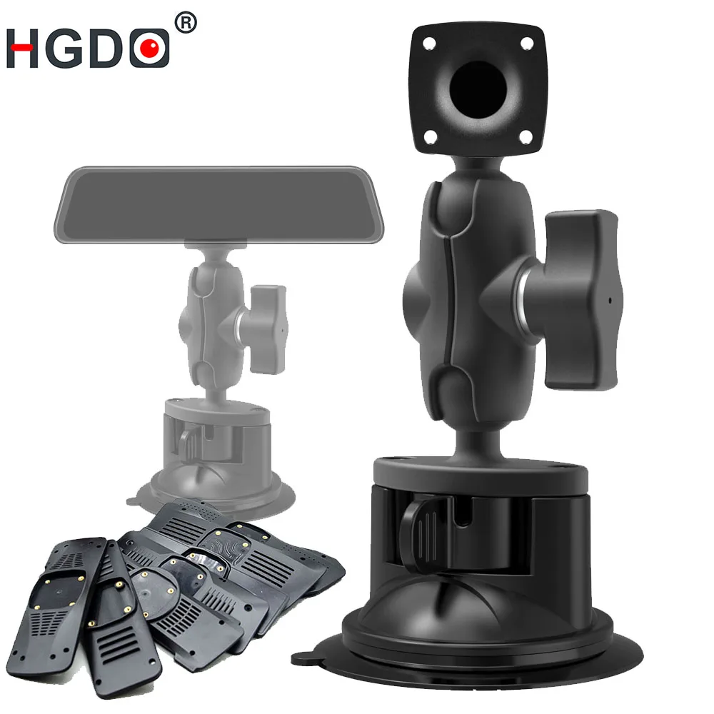 HGDO Universal Suction Mount Holder Aluminum Alloy Arm Bracket for Car Rear View Mirror Dash Cam Windshield Camera Holder Stand