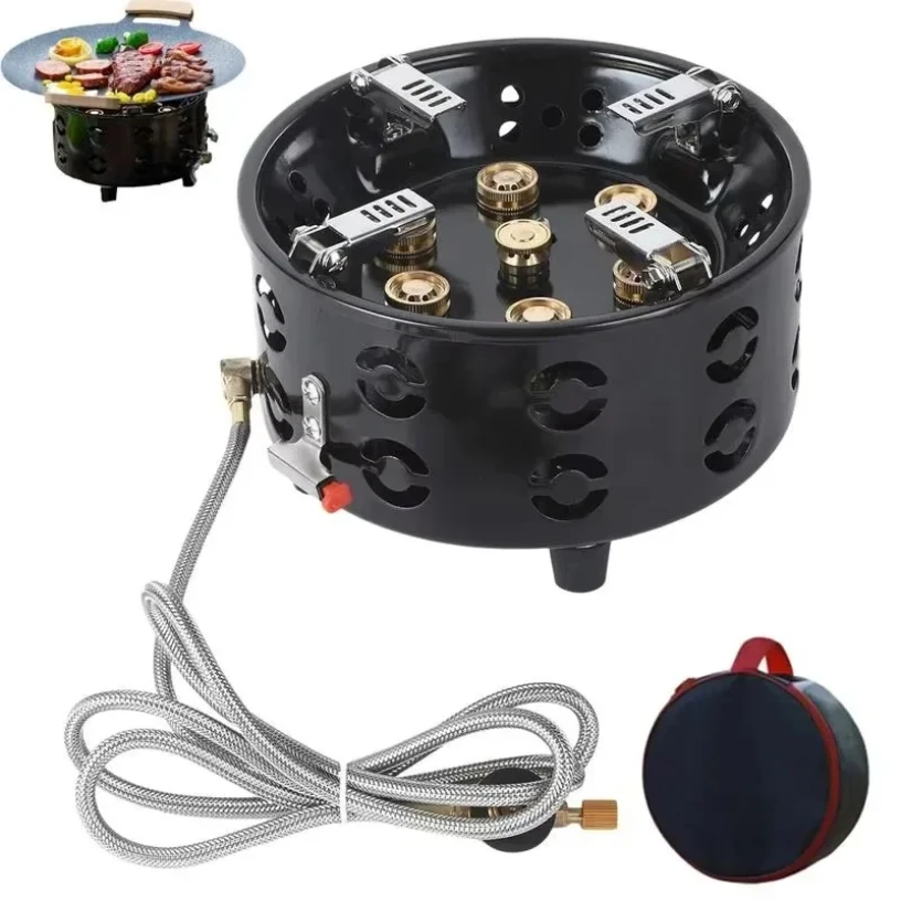 

19800W 7-Core Camping Stove Outdoor Camping Burner Stove Gas Stove Tourist Gas Burner Windproof Stove Burner for Camping Fishing