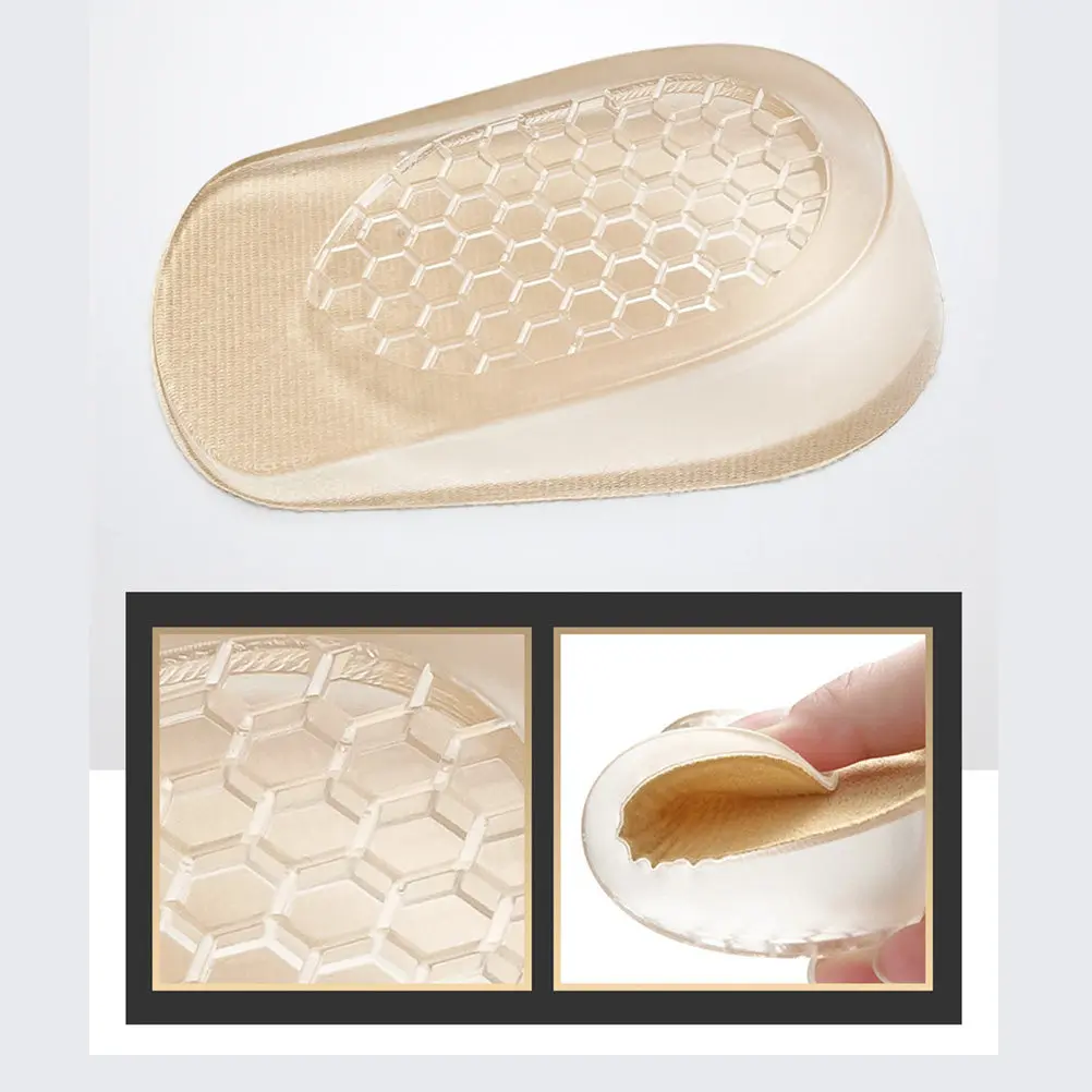 2Pairs Height Increase Insoles Invisible Half Pad Cover Inner Heightening Shoes Pads 3.5cm Non Slip Sweat Absorption Soft
