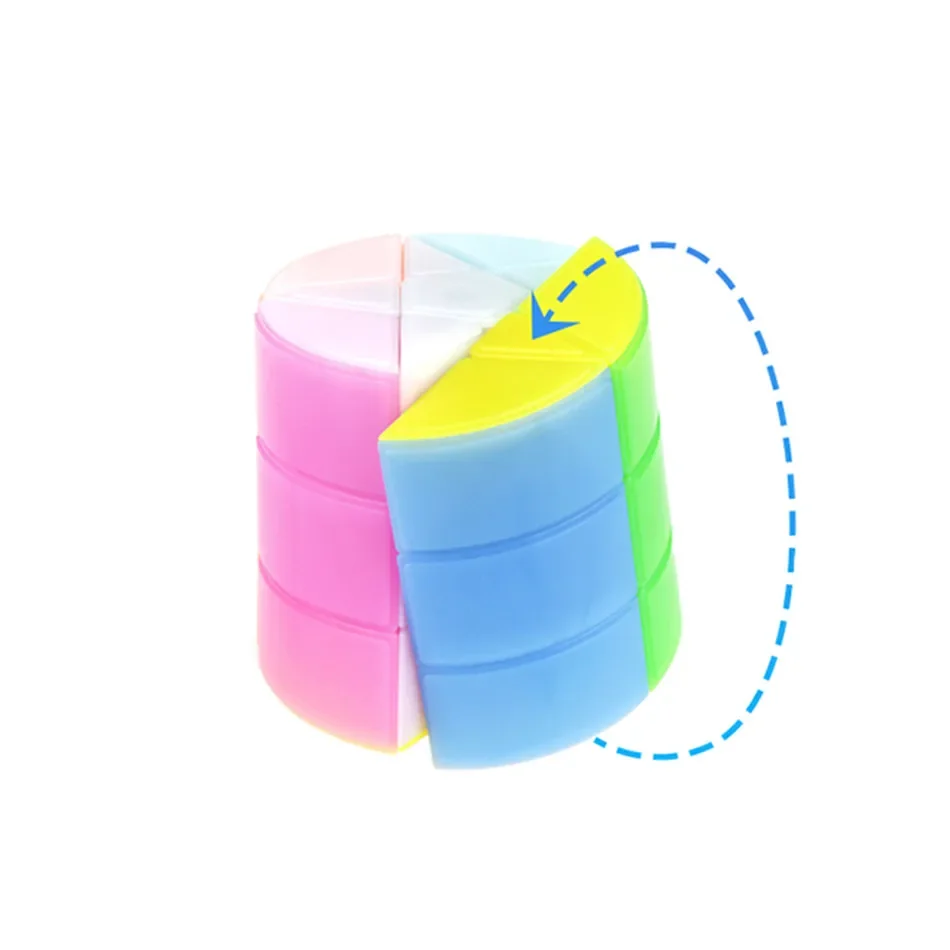 Yongjun arc-en-ciel cylindre 3x3 Cube magique Puzzle Magico jouets éducatifs pour les étudiants 7 étoiles colorées octogonales cadeaux pour enfants