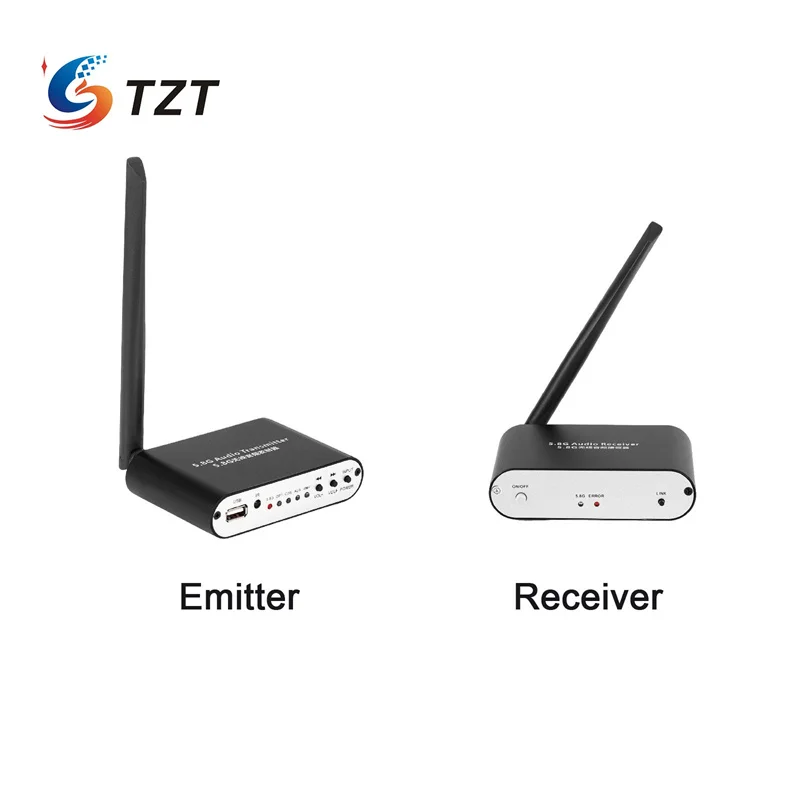 TZT T58G-B HiFi 5.8 جيجا هرتز جهاز إرسال الصوت اللاسلكي/استقبال موسع الصوت دعم البصري/محوري/AUX/AMP/USB المدخلات