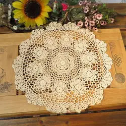 1PC Round Tablecloth Doily Table Cloth Crochet Lace Cotton Cover Mat Banquet Wedding Decoration