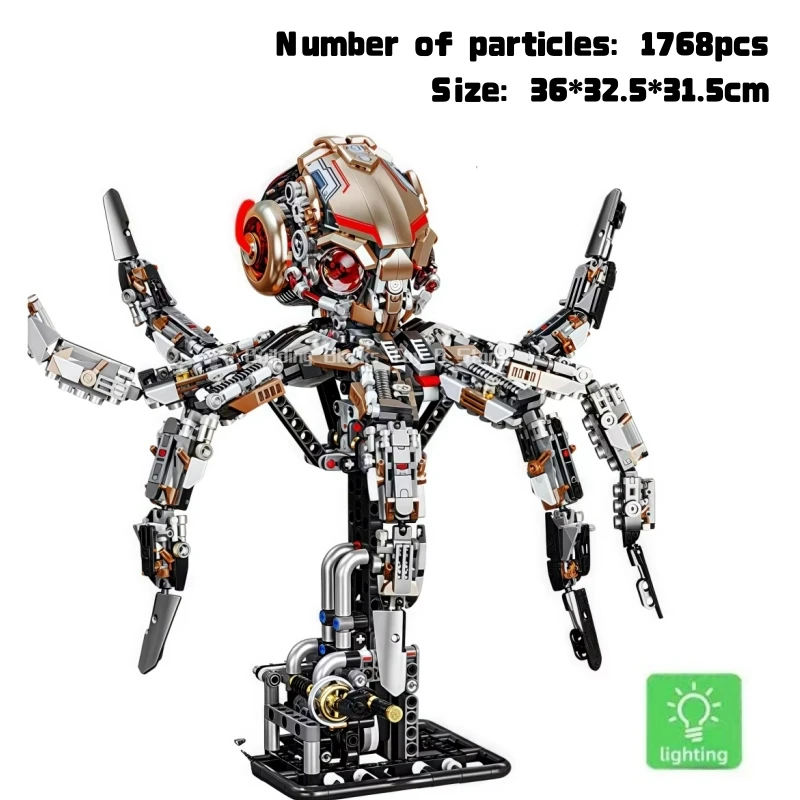 1768ピース メカニカルタコ DIY 組み立てブロック MOCモデル クリエイティブテクニカルブリック STEM教育玩具キット 大人子供向けギフト