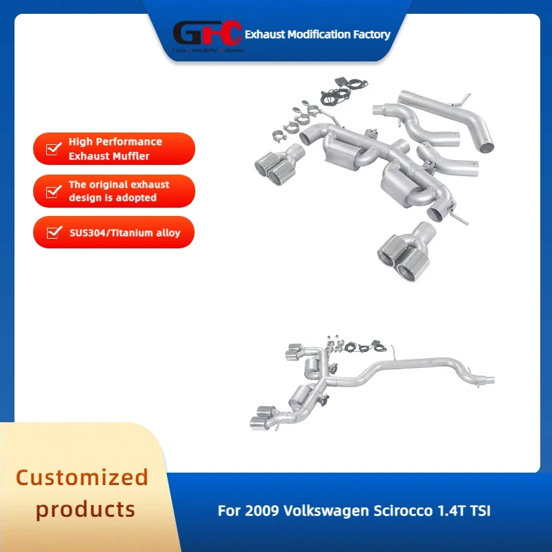 

GFC Catback Valvetronic Muffler for Volkswagen Scirocco 2.0T 1.4T TSI 2009-2016 High-Performance Exhaust System Car Accessories