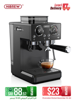 HiBREW Semi-automatic Espresso Machine Built-in Grinder 20 Gears Espresso 20Bar Coffee Maker with Steam Milk Frother H20