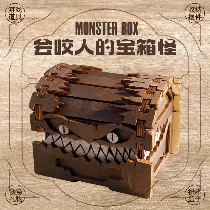 

Wooden Monster Box for DND Dice storage box for Dungeons and Dragons for storaing Acrylic Dices, Resin Dice Metal Dices, Keys