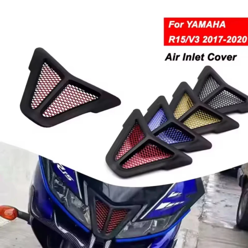 Air Inlet Head Cover Aluminum Mesh Intake Guard Protector For Yamaha R15 V3 2018 2019 2020 Decoration AccessoriesMotorcycle