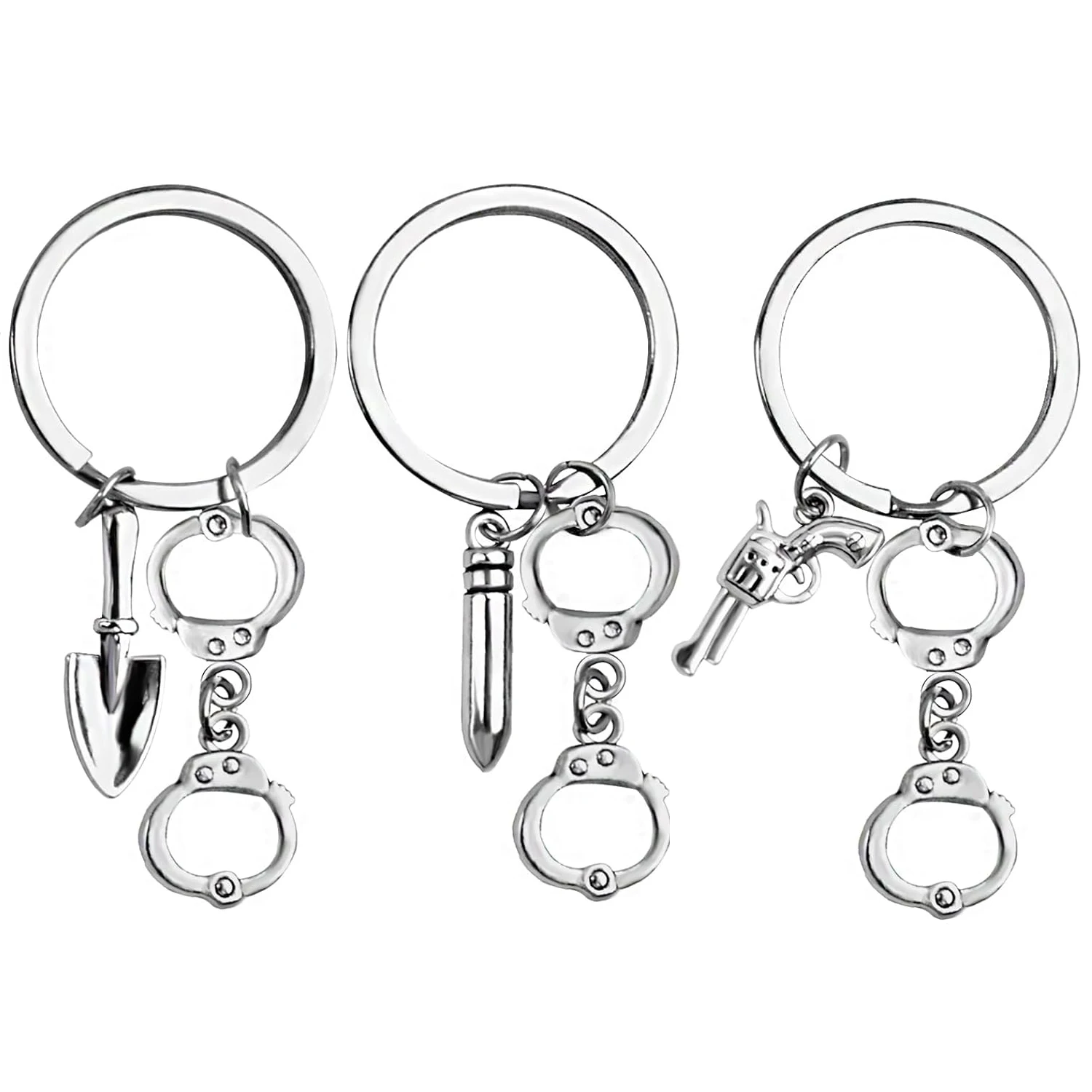 

3pcs Partners in Crime Keyrings Best Friends Friendship Keychain Set Handcuff Jewelry BFF Token Sisters Gifts for Birthday