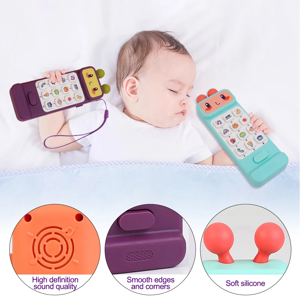 Baby Teething Glue Simulation Mobile Phone Story Machine Children's Music Early Education Bilingual Learning Enlightenment Toys