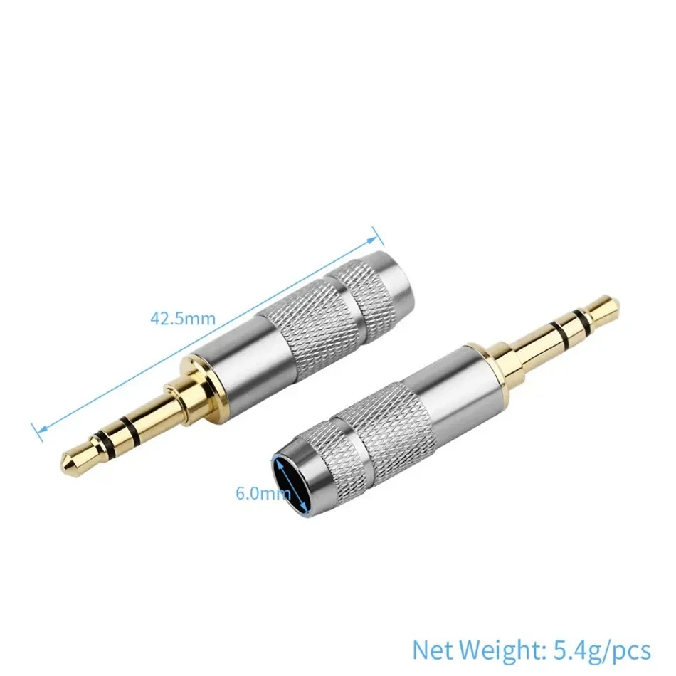 Conector de Audio con clavija de 3,5mm, Conector de auriculares de 3 y 4 polos para soldar, cable de actualización de auriculares Hifi 3,5, Conector chapado en oro