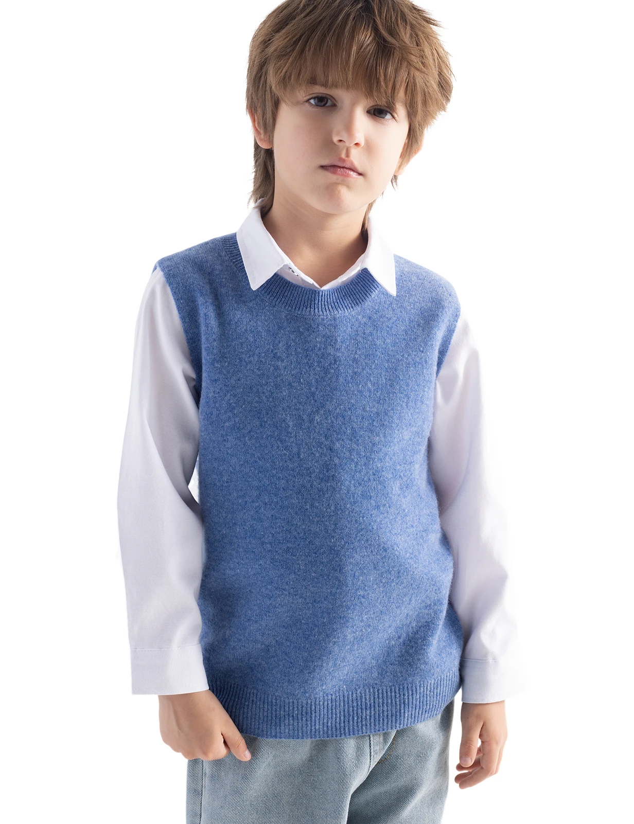 Boys Girls 100% Merino Wool Sweater Fall Winter Kids Mock Neck Long Sleeve Seamless Pullovers Children Top Child Woolen Sweaters view 3