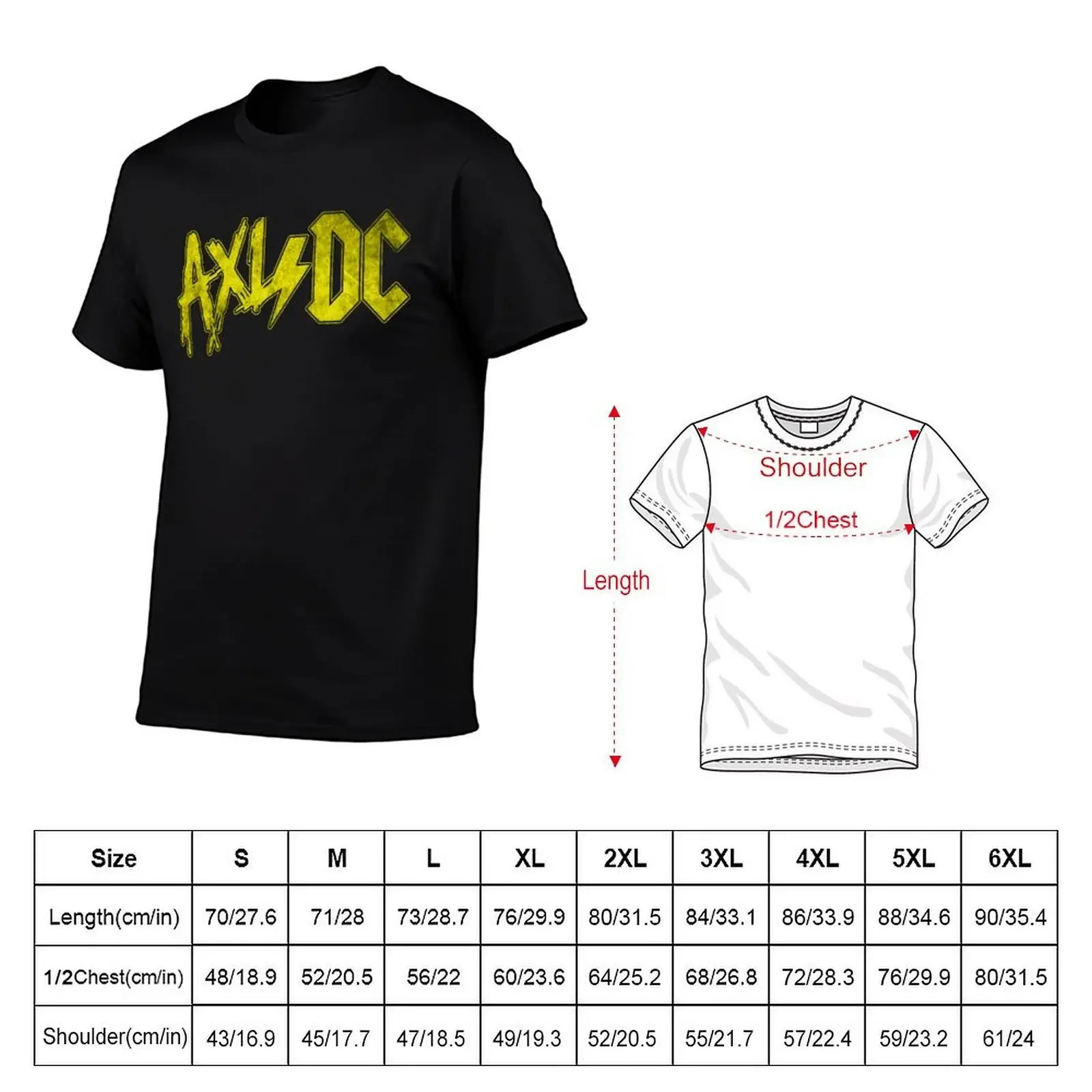 Axl/DC Yellow Logo Modern T-Shirt rapper graphic tees sports fans oversized graphic tee sweat black t shirts for men