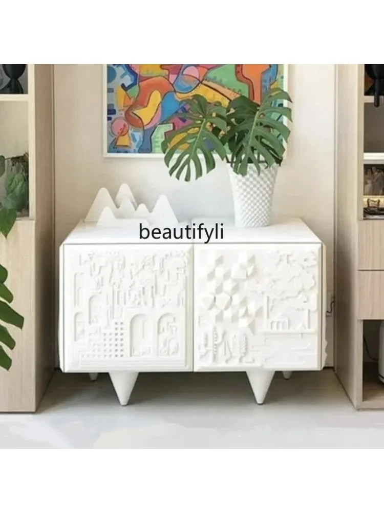 

Spanish Creative Cabinet Personality Entrance Cabinet Modern Minimalist Sideboard Cabinet Small Apartment Designer Model