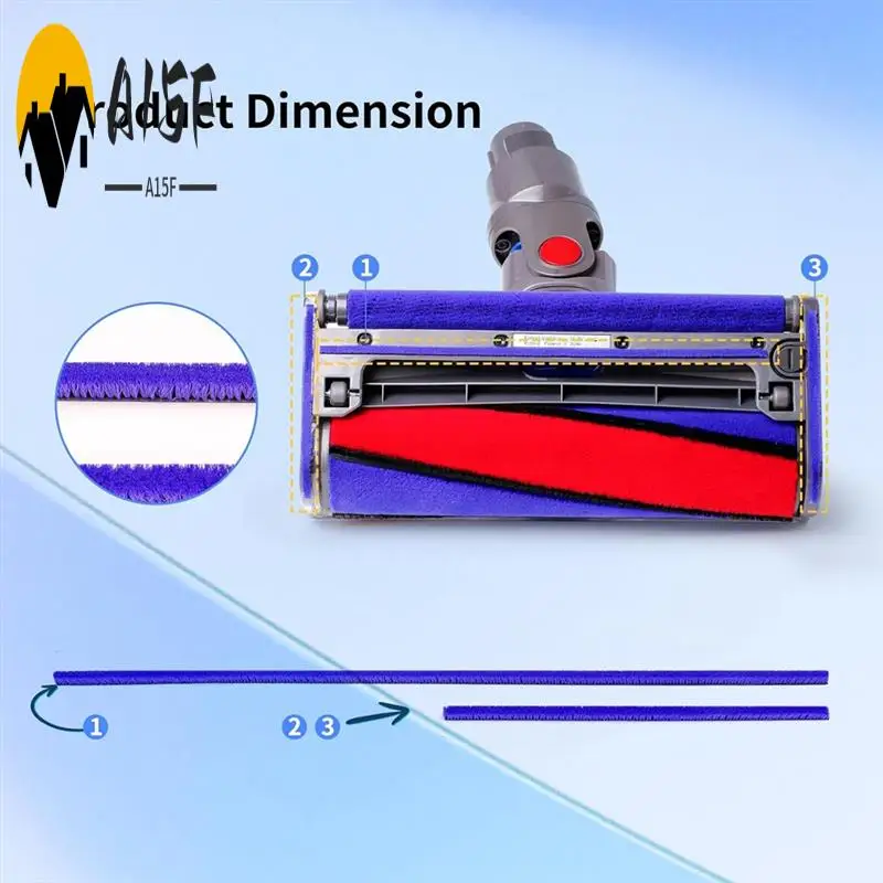 

A15F-Soft Plush Strips For Dyson V6,V7,V8,V10,V11 Soft Roller Cleaner Head,Vacuum Attachment Replacement Parts