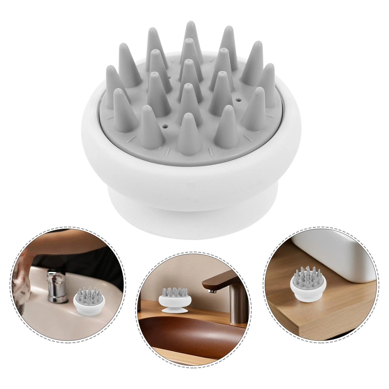 

Shampoo Brush Silicone Shower Hair Cleaning Massager Scalp Scrubber Silica Gel for Women