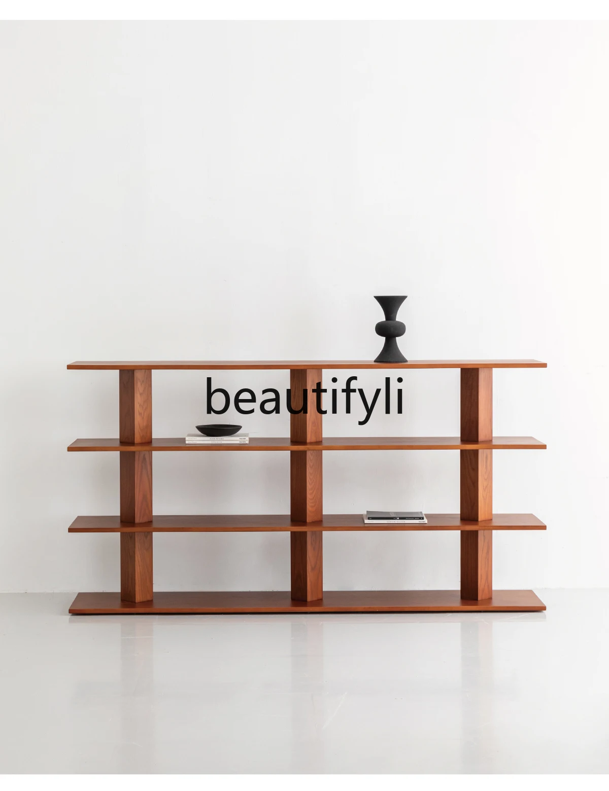 Storage Rack Bookshelf Floor-standing Organizer Vintage Living Room Study Sofa Solid Wood Magazine Rack Bookcase