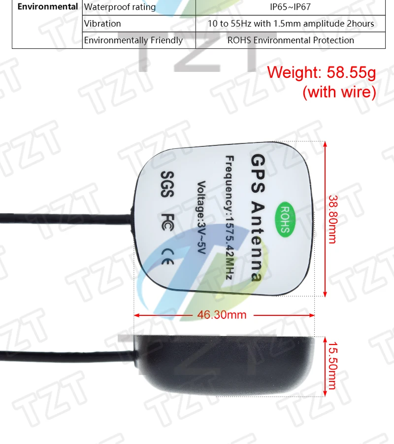 1/3 Stück 3 Meter Auto-GPS-Antenne MCX-Steckerkabel Magnetischer GPS-Empfänger Auto-Antennenadapter für Autonavigation – Detail 2