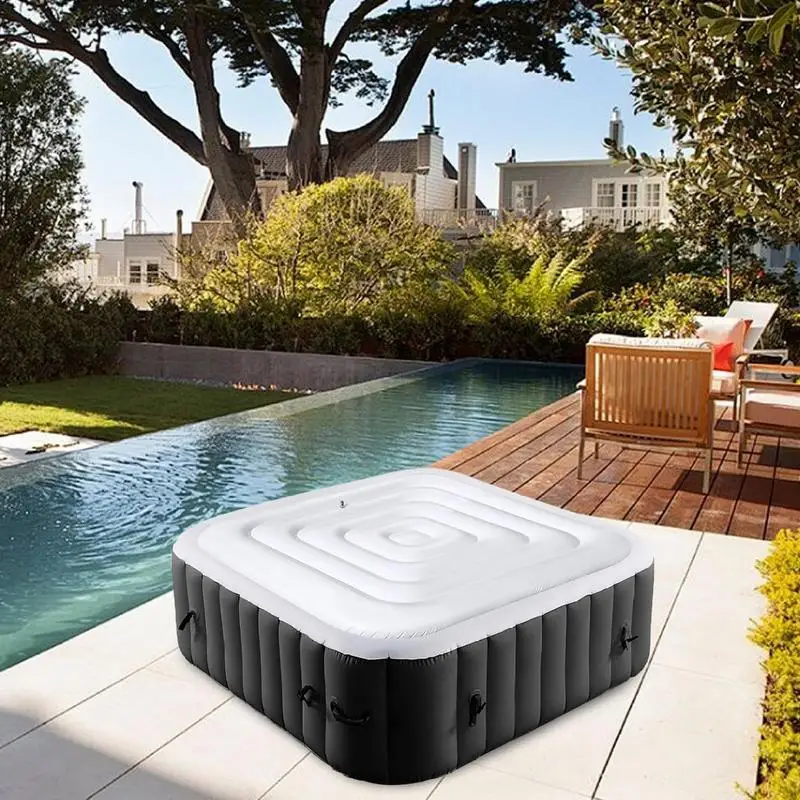 

Spa Hot Tub Cover Inflatable Lid Handled Hot Tub Cover Outdoor Protection Thermal Tub Cover For Bathroom Hostel Spa Centre