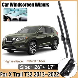 Car Accessories for Nissan X-Trail T32 2013~2022 X Trail Honor Rogue Windshield Wiper Hybrid Rubber Blade Window Cleaning Brushe