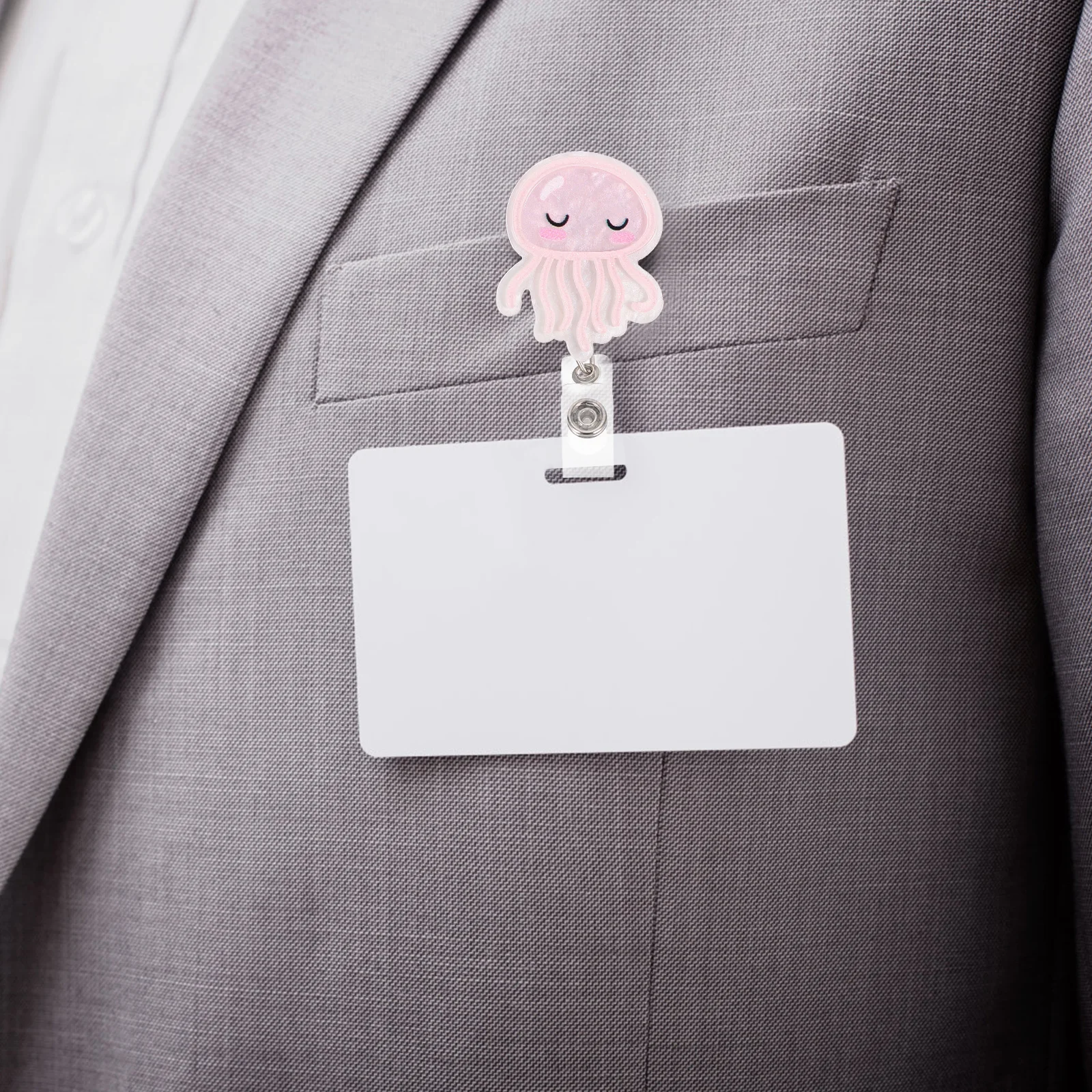 

Retractable Badge Holder Nurse Badge Clip Portable Keychain For Card Access Lightweight Elastic Name Tag Holder Rotating
