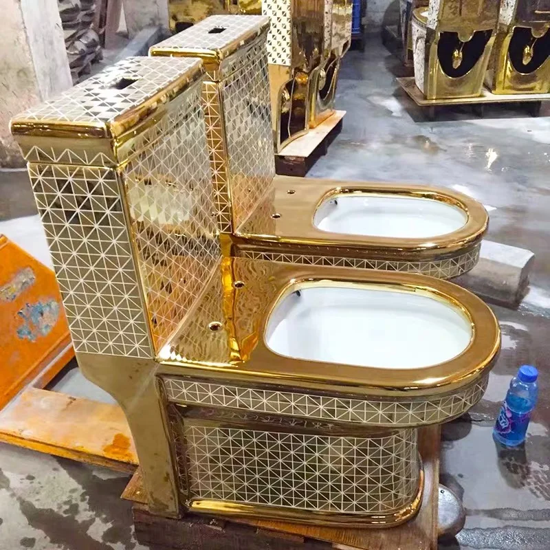 Manufacturer hot selling luxury design ceramic modern electroplating gold bathroom