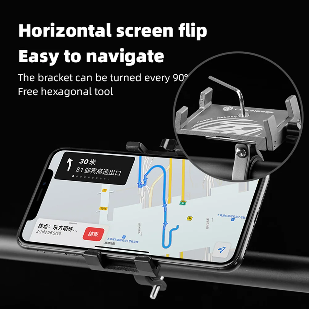 Bicycle Phone Holder Aluminum Alloy Mobile Phone Holder Mountain Bike Bracket Electric Scooter Phone Stand Cycling Accessories