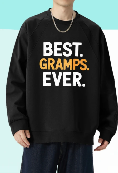 

T shirt for men autumn Anime vintage clothes Long sleeve Graphic tee Best Gramps Ever Christmas Sports Printed tshirt essentials