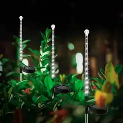 2Pcs/set Solar Lights LED Falling Rain Meteor Shower Lights Christmas Tree Halloween Holiday Party Wedding Garden Decoration