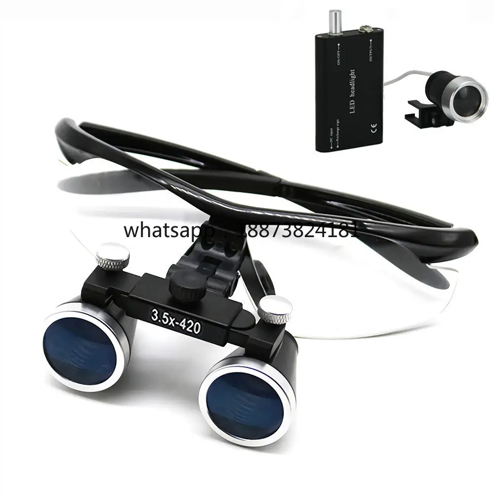 Magnification Binocular Loupe Surgery Surgical Magnifier with 6w Headlight LED Light Dentist Medical  fast shipping