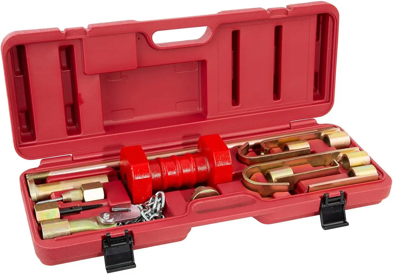 

10-Piece Drop Forged Steel Dent Removal Kit for Cars, Includes Slide Hammer, Hooks, Drivers, Fasteners