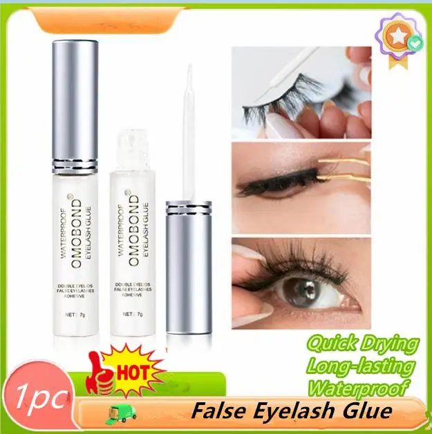 Kleber zum Kleben falscher Wimpern, schnell trocknend, langlebig, wasserdicht, transparenter Kleber für Strass-/Glitzer-Wimpernkleber, 7 g