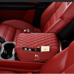 Luxury leather Car Armrest Box Pad 5cm Thicken Armrest Box Storage Pocket For DS SPIRIT DS3 DS5 5LS DS6 DS4 DS9 DS4S DS7