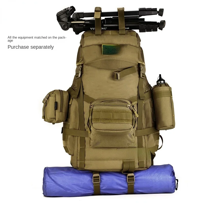 Outdoor Mountaineering Bag Backpack Combination Backpack 60L Large Capacity Travel Bag Travel Bag