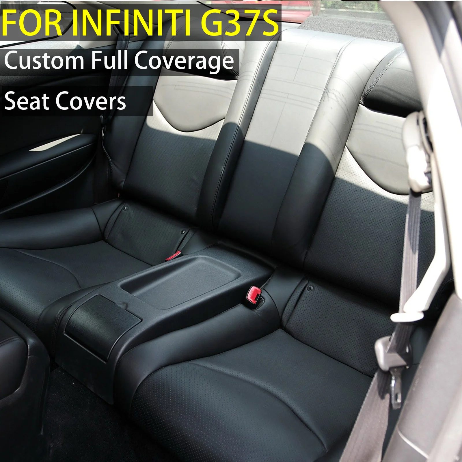 For Infiniti G37S 2008 2009 Coupe for 2 Front Seat 360 Degree Full Coveraged Custom Faux Leather Car Seat Covers Set Accessories