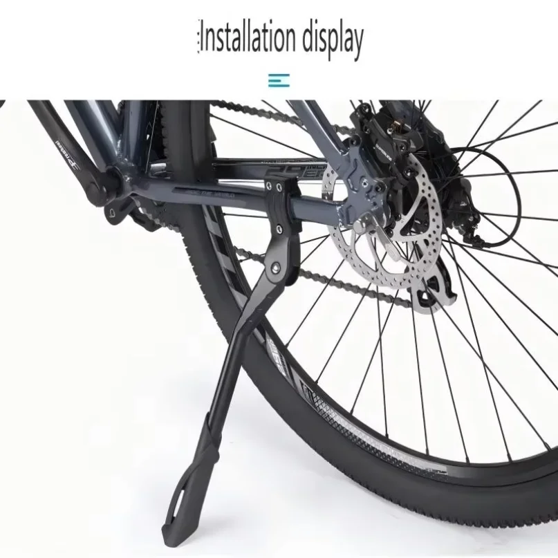 Adjustable Bike Kickstand Aluminum Alloy Side Stand for MTB Folding Electric Bike Snow Vehicles 24-29 Inch Universal Fit view 2